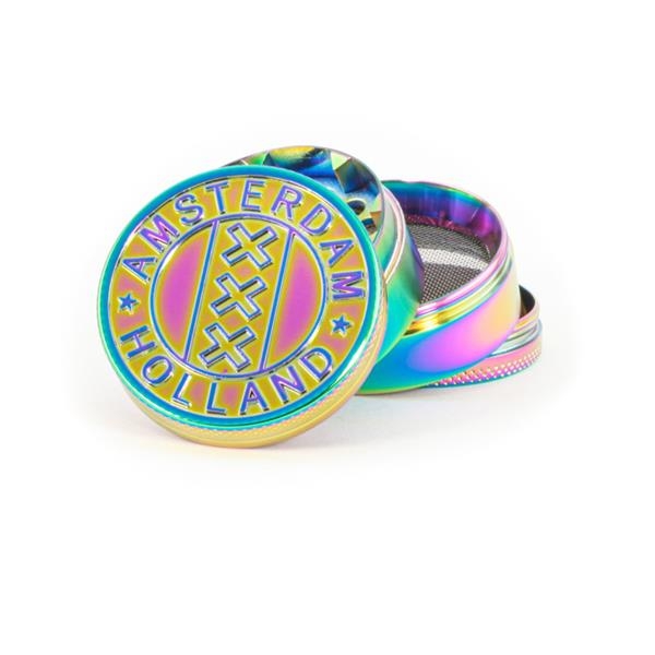 1 Metall Grinder Pollinator 4 part ø 50mm ICY Rainbow Embossed Amsterdam